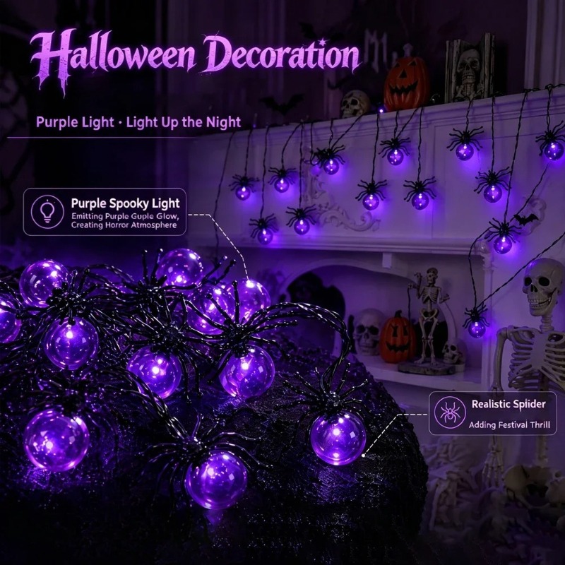 Battery Powered Spider LED Str - Outdoor Power For Lights review and price