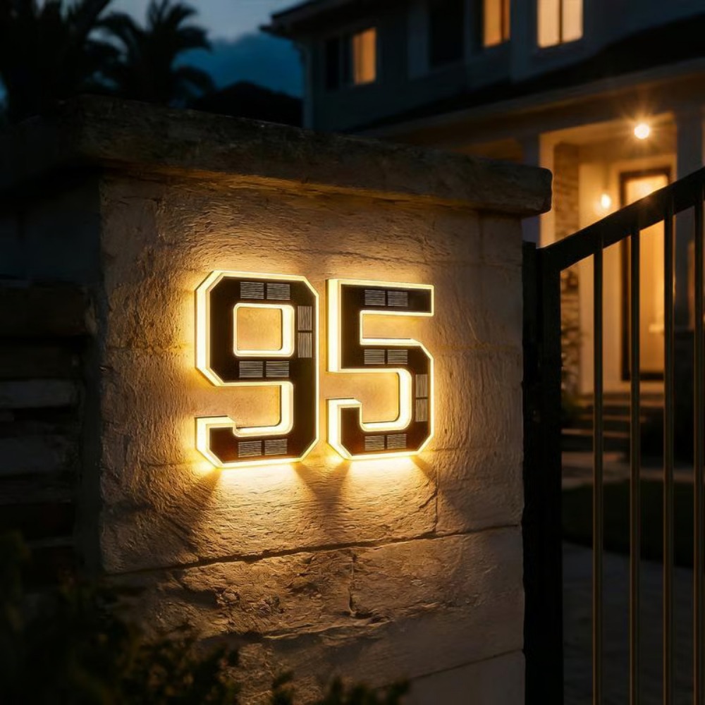 New Solar Address Sign LED Hou - Outdoor Power Outlet Solar review and price
