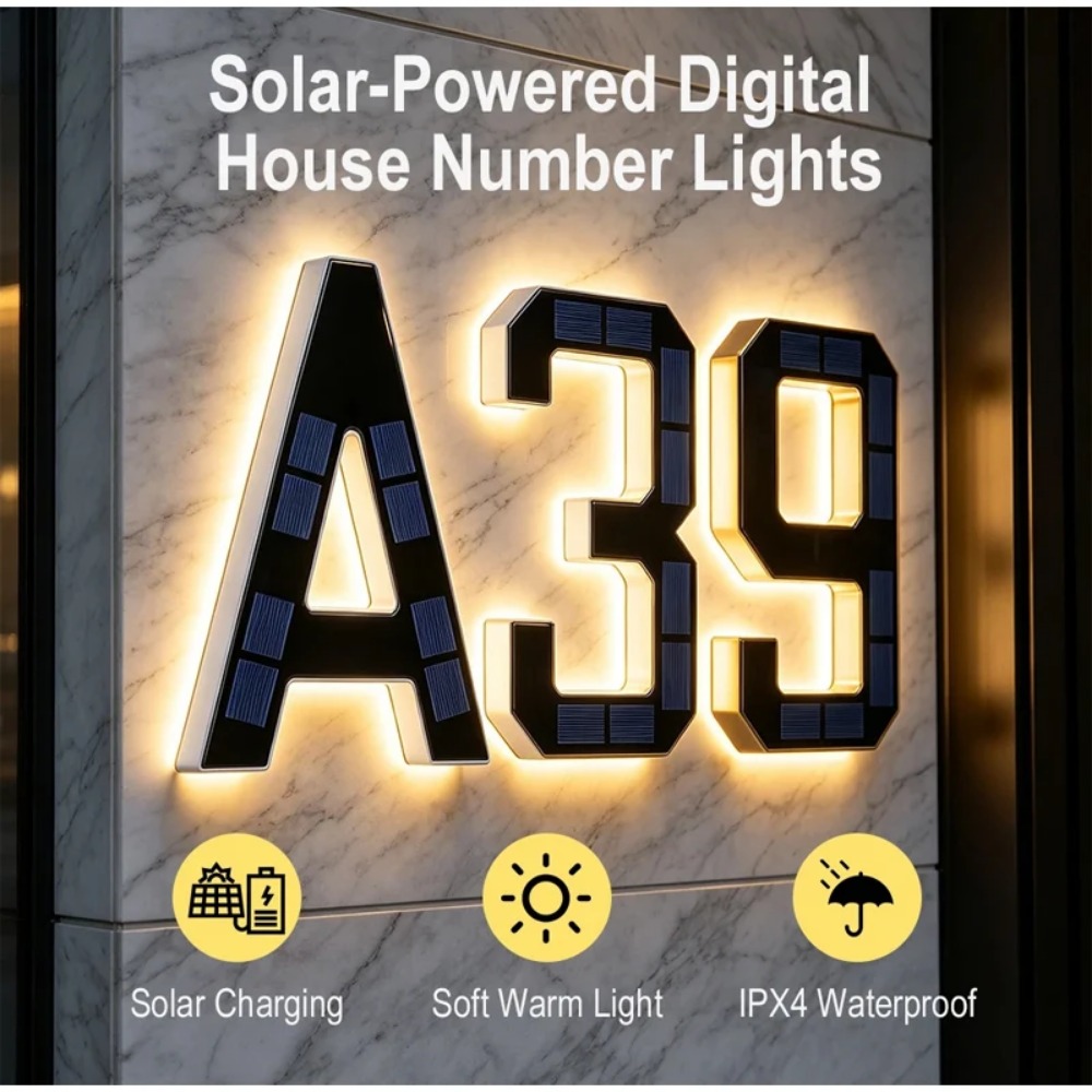 New Solar Address Sign LED Hou - Outdoor Power Outlet Solar review and price