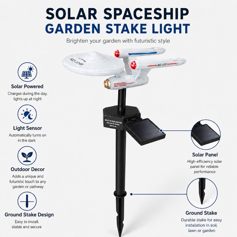 Star Trek USS Enterprise Solar - Outdoor Power Outlet Solar review and price