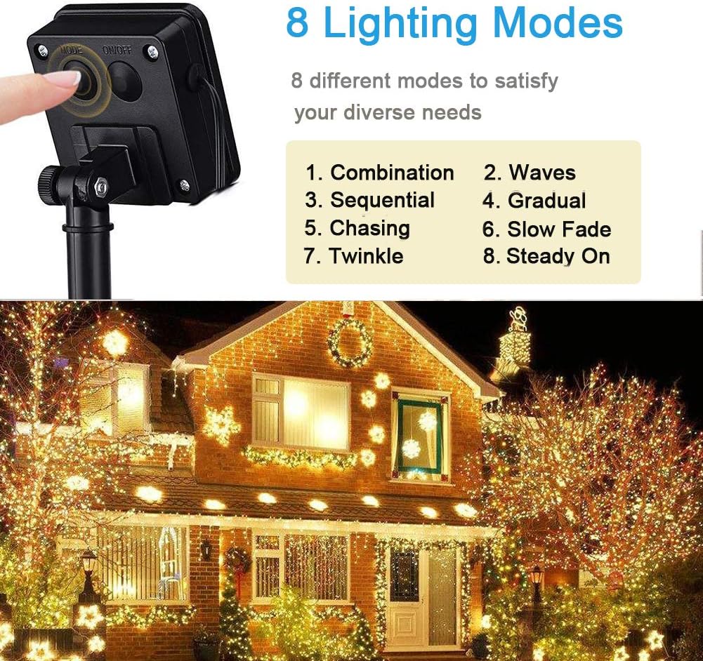 Solar Power LED Garland 8 Mode - Outdoor Power And Plant review and price