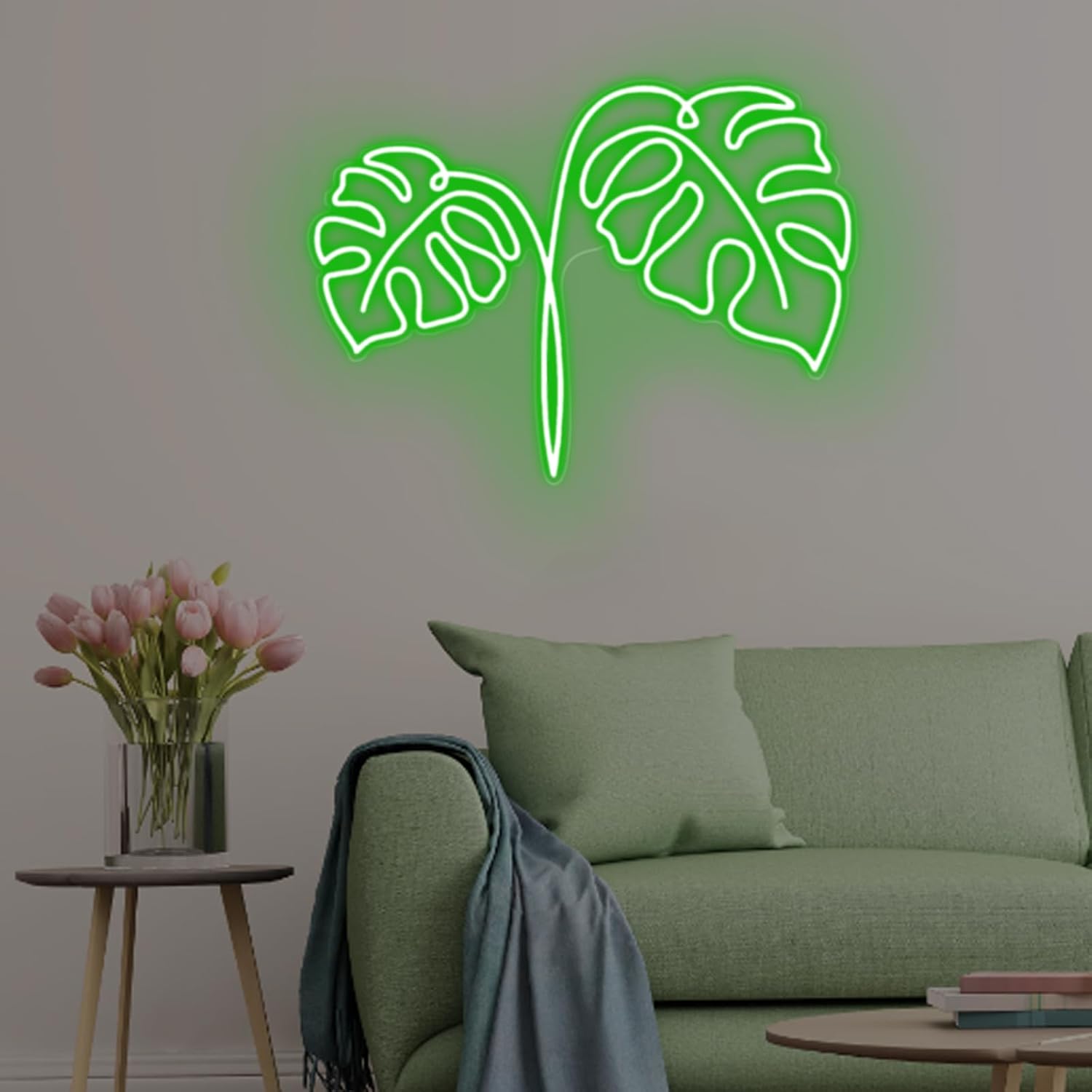 Monstera Leaf Neon Sign USB Po - Outdoor Power And Plant review and price