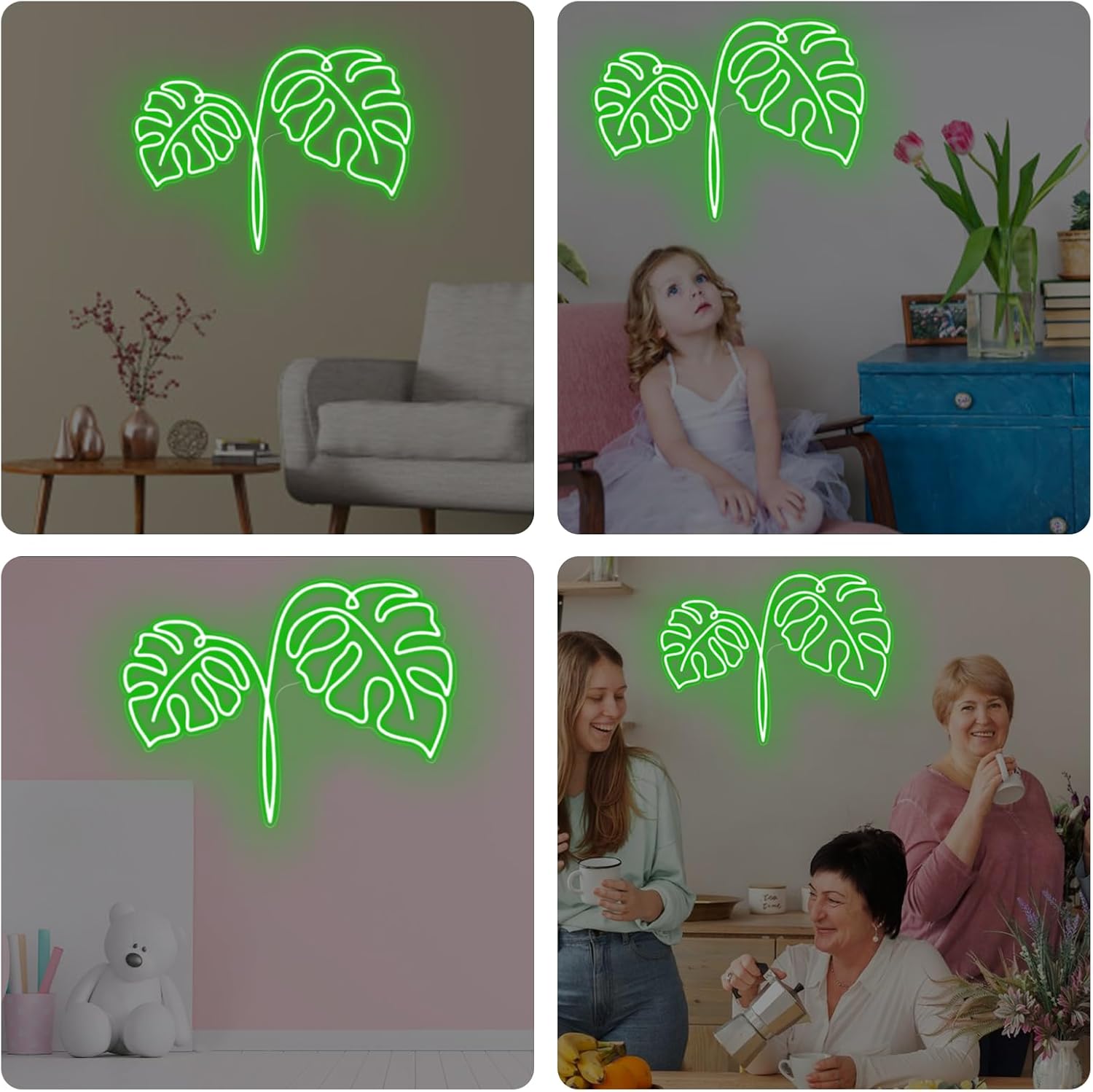 Monstera Leaf Neon Sign USB Po - Outdoor Power And Plant review and price